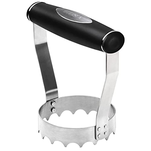 HULISEN Cutlery Serrated Food Chopper, 3 Inch Stainless Steel Manual Hand Chopper with Grip Handle & Serrated Tooth Edge, Handheld Chopper, Chop Cabbage, Egg, Nut, Ground Meat, Vegetable for Salad - Kitchen Parts America