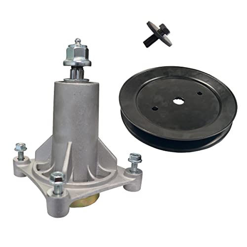 WELOVEHOME 187292 Spindle Assembly with 195945 Pulley for 46" 48" 54" Mower Deck Replaces Ariens 21546238 21546299 Husqvarna 532187281 532187292 AYP 187292 192870 532192870, Pulley 195945 197473 - Grill Parts America