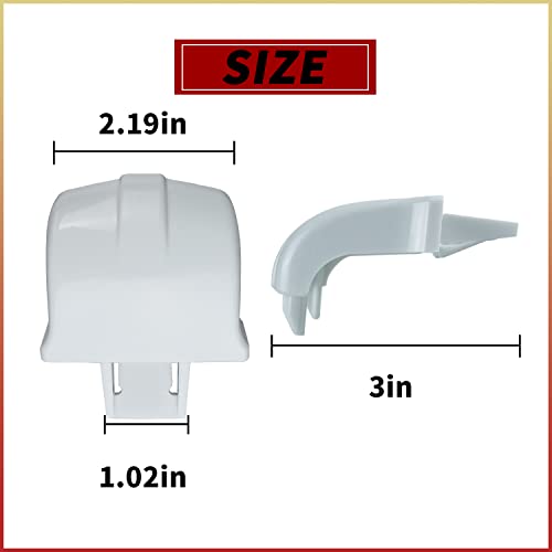 WR2X8345 Refrigerator Door Shelf Retainer Bar Support End Cap Replacement part - Pack of 2 Compatible With GE Hotpoint Refrigerator Replaces PS298977 WR02X8345 AP2060073 AH298977 WR2X7617 - Grill Parts America