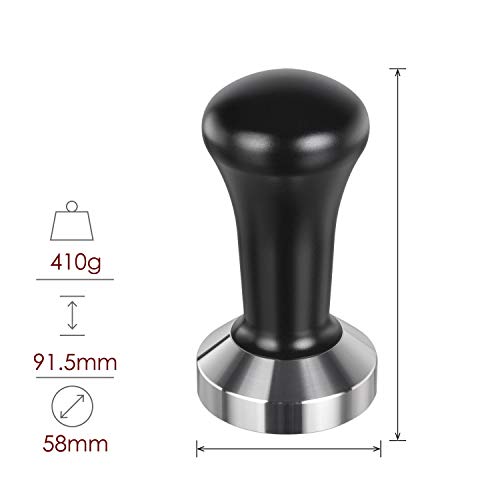 58mm Espresso Tamper, SANTOW Barista Coffee Tamper with Flat Stainless Steel Base – Professional Espresso Hand Tamper - Kitchen Parts America