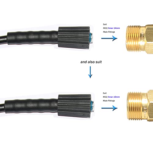 XZT 25FT 1/4-inch High Pressure Washer Hose with Adapter,3000PSI Extension Hose for most pressure washer - Grill Parts America