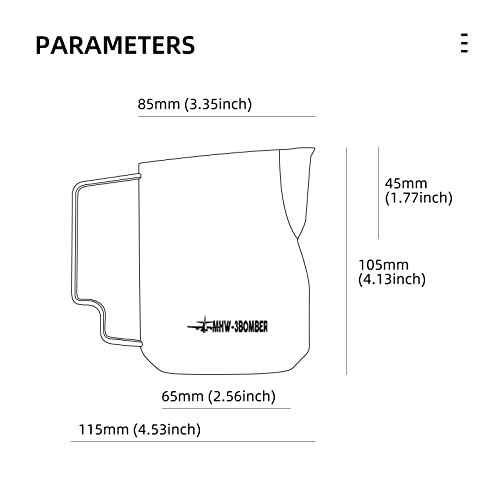 MHW-3BOMBER Milk Pitcher Espresso Steaming Frothing 15.2oz/450ml Turbo 304 Stainless Steel Eagle Spouted Barista Jug Latte Art (Matte Black) P6005MB - Kitchen Parts America