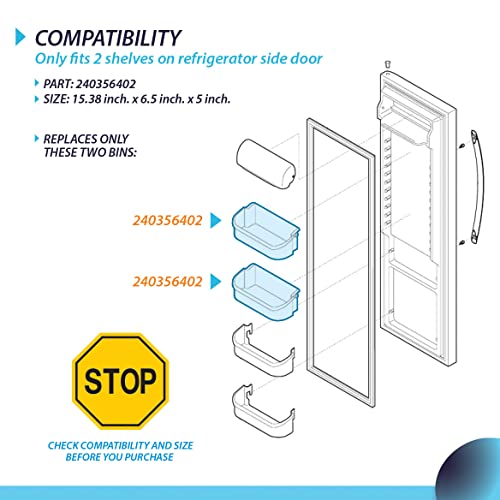 CarterTM Refrigerator Door Bin Replacement Part 240356402 - Compatible with Frigidaire, Crosley, Gibson, Westinghouse and Kelvinator - Grill Parts America