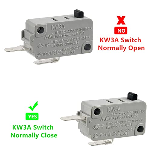 BOJACK Microwave Oven Door Switch KW3A 16A 125/250 V Door Interloc (Pack of 2 pcs Normally Close Switchs) - Grill Parts America