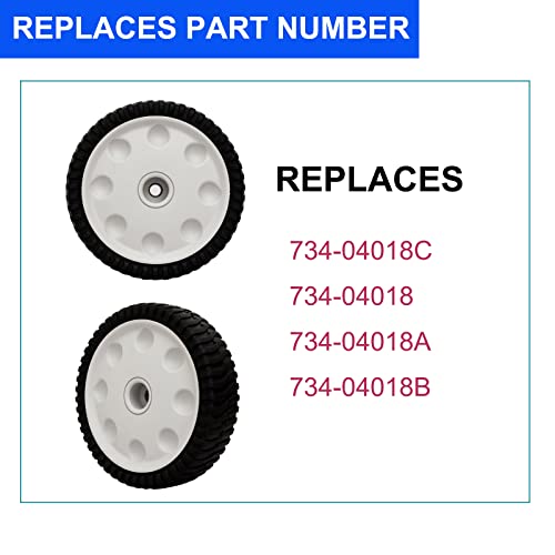 Set of 2 Front Drive Wheels Fit for Troy Bilt Lawn Mowers - Replaces 734-04018C 734-04018A 734-04018B, Drive Wheels for MTD Snapper Troy Bilt Tuff-Cut 210 TB210 TB230 TB240 Self Propelled Mower - Grill Parts America