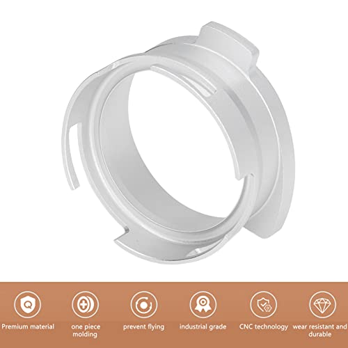 Natudeco 54mm Coffee Portafilter,Rotatable Coffee Powder Part Hands Free Dosing Funnel Aluminum Alloy Funnel for Espresso Coffee Maker Hand Ground Coffee Machine(Silver) - Kitchen Parts America