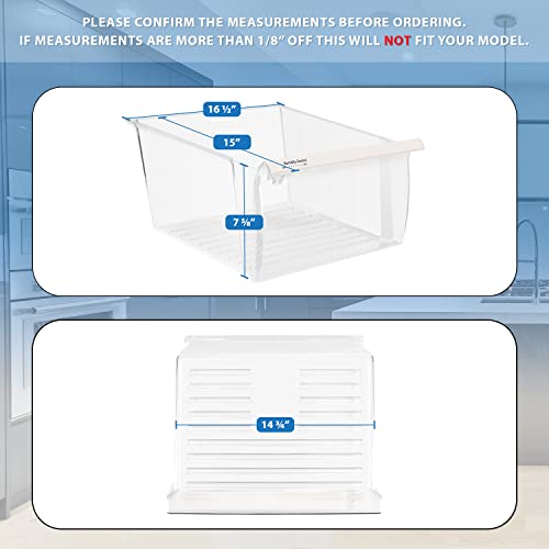 Upgraded Lifetime Appliance Parts 2188656 Crisper Bin (Upper) Compatible with Whirlpool Refrigerator | Fridge Drawers | Kenmore Refrigerator Parts | Whirlpool Shelf Replacement - WP2188656 - Grill Parts America