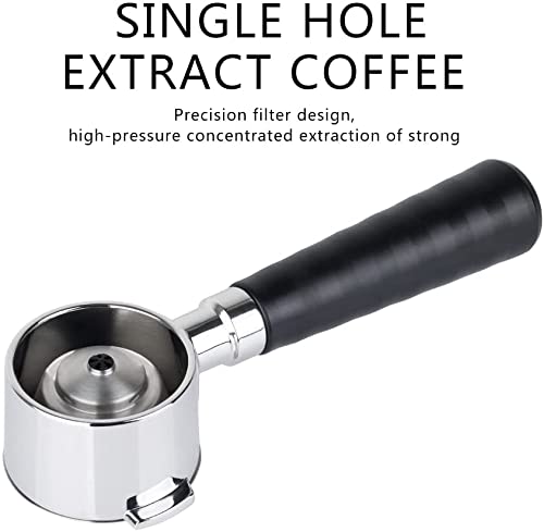 51 mm coffee strainer with filter basket and wooden handle, replacement compatible with Delonghi EC680 EC685 coffee machines + magnetic espresso funnel for strainer, dispensing ring 51 mm - Kitchen Parts America