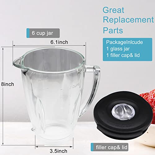 6-Cup Replacement Blender Glass Jar Compatible with Oster Pro 1200,Blender Replacement Parts - Kitchen Parts America