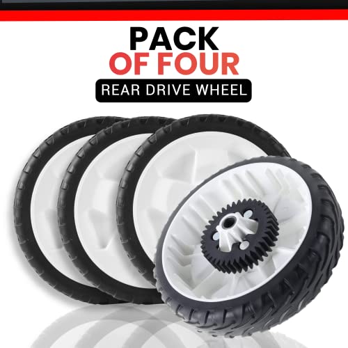 (4-Pack) AR-PRO Exact Replacement Toro 115-4695 8-Inch Wheel Gear Assembly - Rear Drive Wheels for Toro Recycler Series Lawn Mowers - Fits Toro Recycler Models with Serial Numbers 313999999 and Lower - Grill Parts America