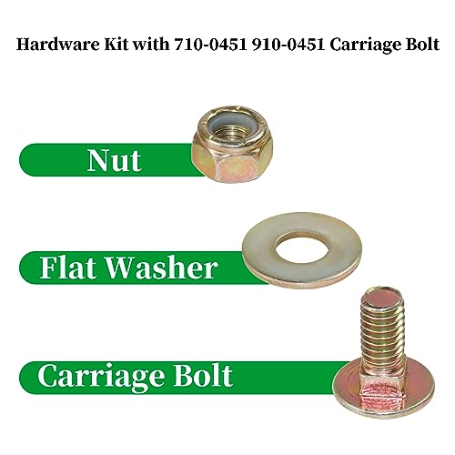 BOSFLAG 8 Pack 710-0451 Carriage Bolt with 736-0242 Washer 912-3010 Hex Nut Replaces Ryobi/mtd 710-0451, 910-0451 for MTD Cub Cadet 784-5580, 784-5581A Scraper Bar and Murray 1740718AYP Skid Shoe - Grill Parts America