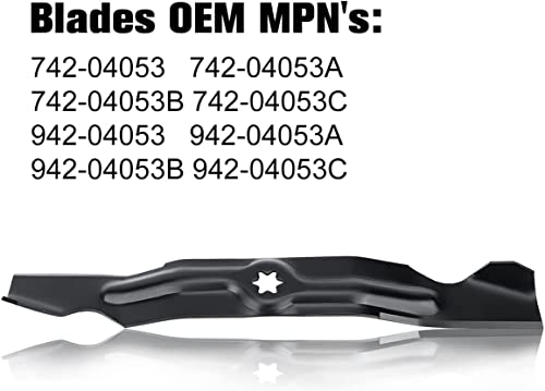 Grasscool RZT50 50 inch Mower Blades for MTD Cub Cadet RZT 50 LT1050 LTX1050 LTX1050KW LGT1050 50'' Deck Lawnmower Replace 742-04056 942-04056 942-04053C (3 Pack) - Grill Parts America