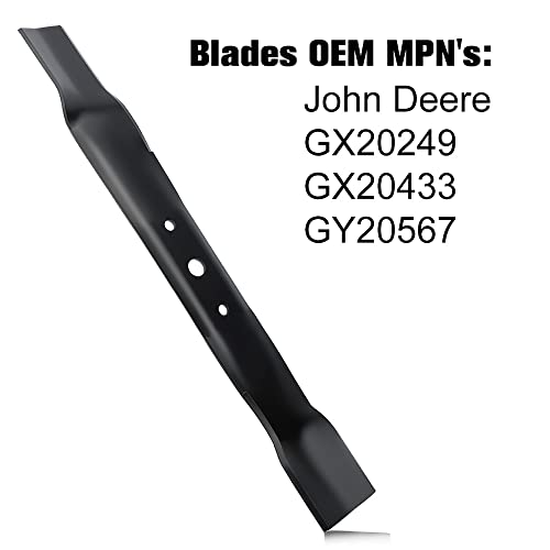 Grasscool L110 42 inch Mower Blades for John Deere L118 L111 L100 Scott's L1742 Sabre 42'' Cut Deck Mower Replace for GX20249 GX20433 GY20567 - Grill Parts America