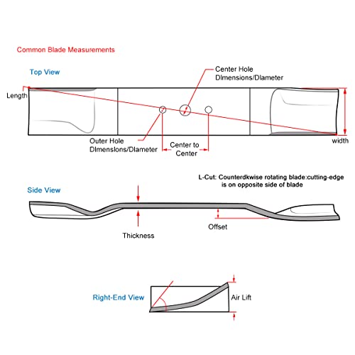 Grasscool L110 42 inch Mower Blades for John Deere L118 L111 L100 Scott's L1742 Sabre 42'' Cut Deck Mower Replace for GX20249 GX20433 GY20567 - Grill Parts America