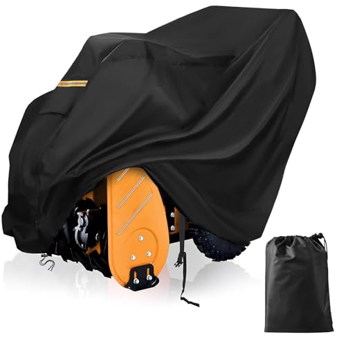 Snow Blower Cover, Heavy Duty 600D Snow Thrower Cover,Waterproof Dustproof UV Protection, Universal Size for Most Electric Two Stage Snow Blowers 52"L X 32"W X 40"H, with Air Vent, Reflective Handle - Grill Parts America