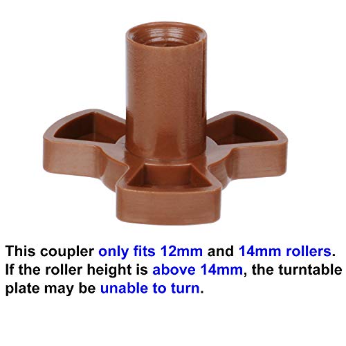 Jolaxy Microwave Turntable Coupler for 12mm 14mm Rollers, Microwave Oven Roller Guide Support with"D" Port, Fit Roller Height 12mm 14mm - Grill Parts America