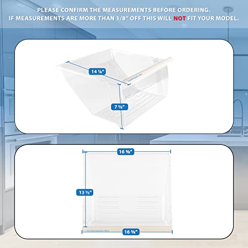 Lifetime Appliance Parts UPGRADED 2188664 Crisper Bin (Lower) Compatible with Whirlpool Refrigerator - WP2188664 - Grill Parts America