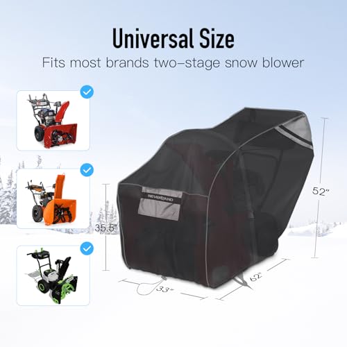 NEVERLAND Snow Blower Cover, Waterproof Heavy Duty Snowblower Cover, UV Protection, Snow Blower Accessories Snow Thrower Cover Universal Size Fit 62''L x 33"W x 52"H - Grill Parts America