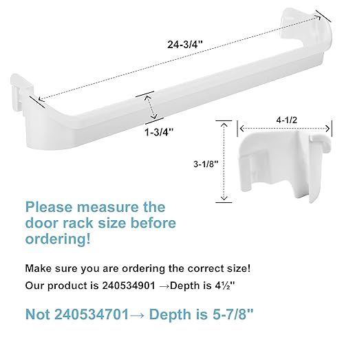 240534901 Door Shelf Rack Bar Replacement (2pack) - Compatible with Frigidaire Kenmore Refrigerator Frigidaire Door Retainer Bar Shelve Bin - Replaces AP3214630, 948954, AH734935, EA734935, PS734935 - Grill Parts America