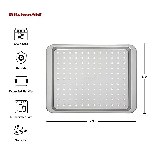 KitchenAid Countertop Oven Crisper Pan, 12.3 x 10 Inch, Silver - Grill Parts America