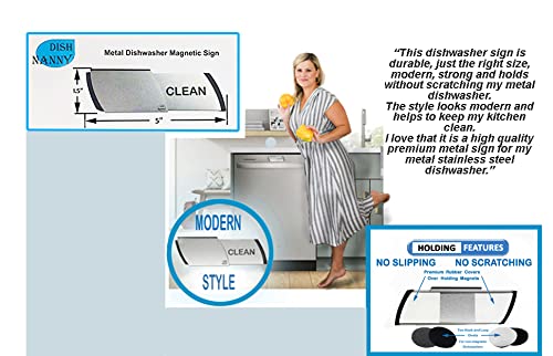 Premium Metal Dishwasher Magnet Clean Dirty Sign | Contemporary Stainless Indicator - Kitchen Gadgets for All Dishwashers, Home or Office Organiz - Kitchen Parts America