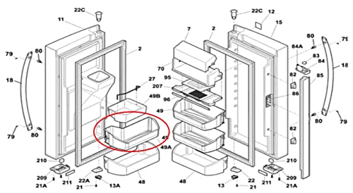 UPGRADED Lifetime Appliance Parts 242071301 Door Shelf Bin for Frigidaire Refrigerator - Grill Parts America