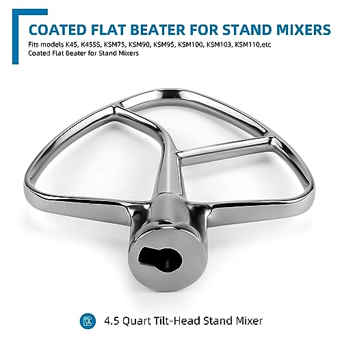 Flat Beater K45B Kitchen Mixer Aid Paddle Stainless Steel for 4.5 Quart Stainless Steel Bowl,Tilt-Head Stand Mixer Beater 1-year warranty - Grill Parts America