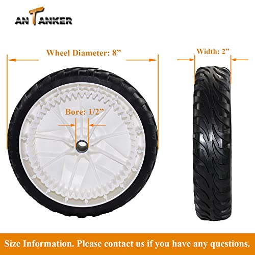 Antanker Drive Wheel Replace for Toro 119-0311 137-4832 115-2878 Stens 205-360 Drive Wheel for Toro 22" Recycler 20330 20339 20350 20370 20954 Self-propelled 8" Lawn Mower Front Drive Wheels 2 Pack - Grill Parts America