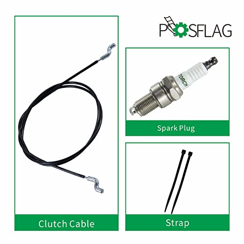 POSFLAG 2 Pack 762259MA Auger Clutch Cable with F6RTC Spark Plug Replaces Murray 1501124ma, Craftsman 762259ma, Auger Drive Cable 762259, Auger Cable 762259ma for Craftsman Murray Snowblowers - Grill Parts America