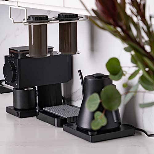 The RACK: Under Cabinet Rack Compatible with AeroPress Coffee Maker. Fits All Models Including AeroPress Go. (White) - Kitchen Parts America