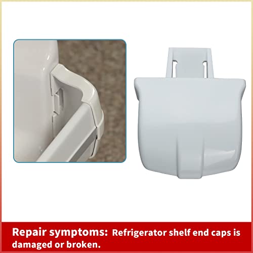 WR2X8345 Refrigerator Door Shelf Retainer Bar Support End Cap Replacement part - Pack of 2 Compatible With GE Hotpoint Refrigerator Replaces PS298977 WR02X8345 AP2060073 AH298977 WR2X7617 - Grill Parts America