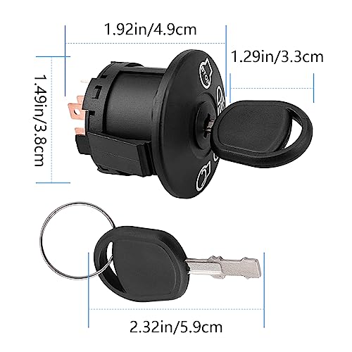 Lawn Mower Ignition Switch with Key 4 Position for John Deere L105 110 111 118 120 Husqvarna 532193350 MPN 193350 Delta 6900-49P1 MTD 725-07527 Ariens 21546319 Gravely 21546319 Poulan, Snapper - Grill Parts America