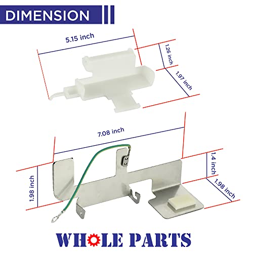 Whole Parts Refrigerator Ice Dispenser Door Kit Part # 8201756 - Replacement & Compatible w/Some Whirlpool Refrigerators - Broken Tab Ice Door Kit - Replaces AAP4453798, PS4218879 - 2 Yr Warranty - Grill Parts America