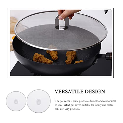 HEMOTON 2pcs Universal Pans Pots Lid Cover Tempered Glass Lid for Replacement for Skillets Frying Pans Cookwares 25cm - Kitchen Parts America