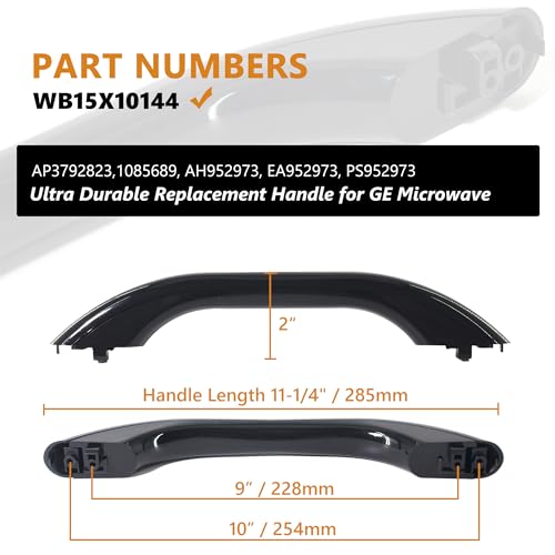 GYOFFULL WB15X10144 Microwave Door Handle Black Compatible with GE Microwaves Replaces AP3792823,1085689, AH952973, EA952973, PS952973 Oven Replacement Parts Kitchen Appliance Accessories - Grill Parts America