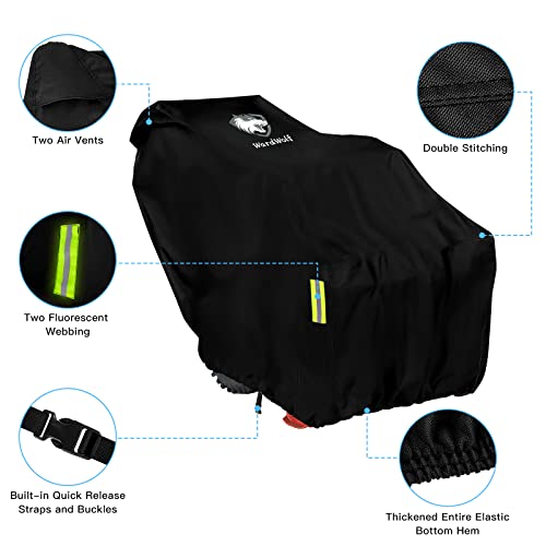 WardWolf Snow Blower Cover Waterproof Heavy Duty, Upgraded 800D Snow Thrower Cover , Fit Most Single Stage or 2 Stage SnowBlower Cover for Outside, Windproof, Sunproof, Black - Grill Parts America
