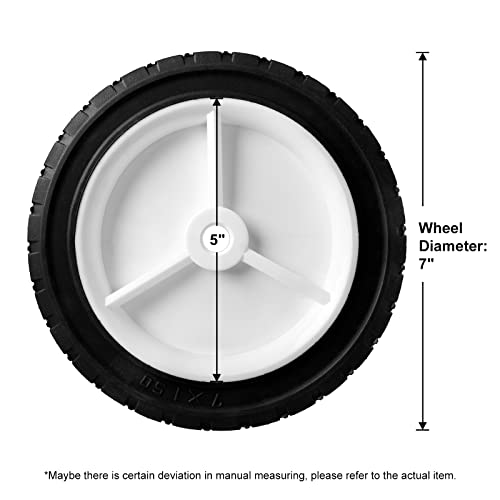 7 Inch Wheels Replaces for Oregon 72-107, 2 Pack Universal Wheels Tires Compatible with Craftsman JD Lawnmower Edger, BBQ Grills, Radio Flyer Wagon, Hand Truck, Utility Cart, Snowblower - Grill Parts America