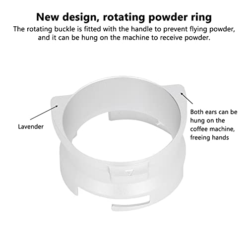 Natudeco 54mm Coffee Portafilter,Rotatable Coffee Powder Part Hands Free Dosing Funnel Aluminum Alloy Funnel for Espresso Coffee Maker Hand Ground Coffee Machine(Silver) - Kitchen Parts America