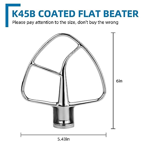 Flat Beater K45B Kitchen Mixer Aid Paddle Stainless Steel for 4.5 Quart Stainless Steel Bowl,Tilt-Head Stand Mixer Beater 1-year warranty - Grill Parts America