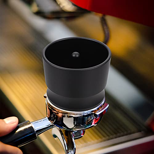 HEMOTON Coffee Dosing Cup Aluminium Alloy Powder Feeder Part Weighing Bean Cup Coffee Portafilter for 58mm Espresso Machine DIY Tools Black - Kitchen Parts America