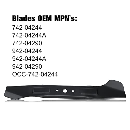 Grasscool 46 inch Mower Blades for MTD Cub Cadet XT1 XT2 LT46 LTX1045 LTX1046 RZT L46 46'' Deck Lawnmower Replace for 942-04244A 942-04290 942-04244 742-04244(High-Lift) - Grill Parts America