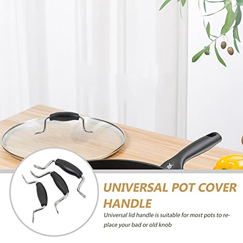 SEWACC 1 Set Pot Lid Cover Knob with Stander Holder Long Handle Kitchen Cookware Replacement Pan Pot Handgrip Lid Knob Cap - Kitchen Parts America