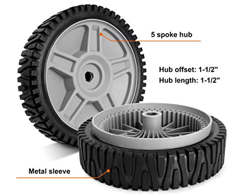 8 Inch Front Wheels Replaces for HU 581009202-2 Pack Drive Wheels Tires Compatible with Hon da Black Max Lawn Mower, Craftsman 917376161, HU 7021RES Self Propelled Mower, Replace 193912x460 - Grill Parts America