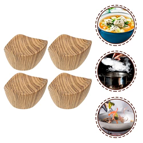 iplusmile 4Pcs Pot Lid Top Replacement Universal Lid Knob Bakelite Pan Pot Handgrip Heat Resistant Lid Handle Wood Grain Pot Lid Knob Kitchen Cookware - Kitchen Parts America