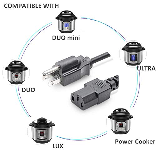 5 Ft Power Cord for Instant Pot DUO Mini,DUO Plus Mini,DUO PLUS MINI,DUO60,DUO Plus60,DUO50,Smart 60 Bluetooth,Ultra 6 60 and Others Pressure Cooker Power Cord for NEMA 5-15P to IEC320C13 Cable - Kitchen Parts America