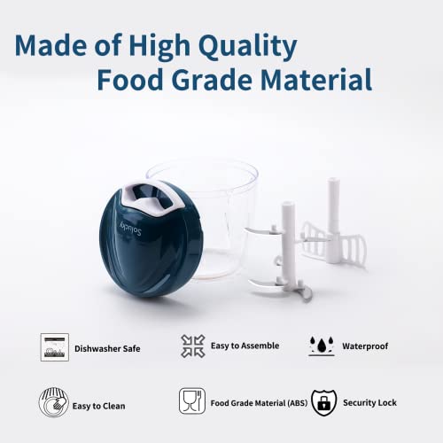 Vegetable Processor, Manual Food Chopper, 900ml/30oz Portable Hand-Powered Food Chopper, Compact Handheld Onion Chopper, Kitchen Tools Food Masher, Garlic Squeezer Slicer, Pepper Cut - Kitchen Parts America