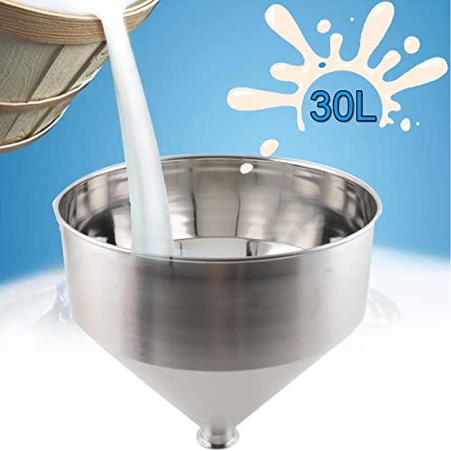 ECUTEE 30L Filling Machine Hopper 10 Gallon Stainless Steel Hopper Large Pneumatic Liquid Paste Hopper Capacity Commercial Filling Funnel for Water Oil Cream etc - Kitchen Parts America