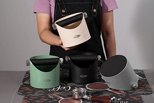 IKAPE Espresso Knock Box, Premium Coffee Knock Box, Space-Saving Coffee Dump Bin With Removable Knock Bar, and Non-Slip Base for Espresso Barista (Grey) - Kitchen Parts America