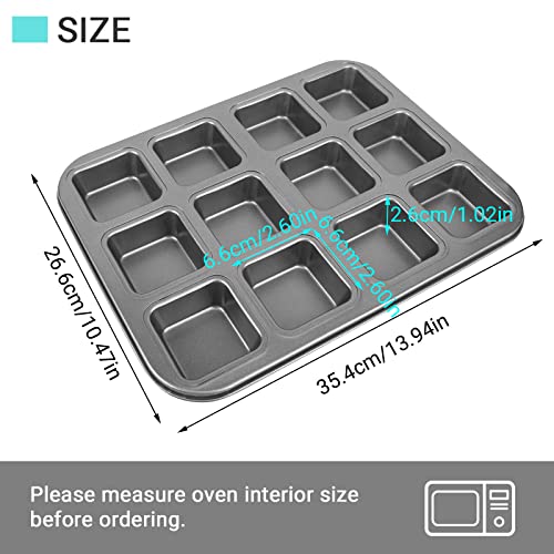 Beasea Brownie Baking Pan, 2 Set 12 Square Cavity - Kitchen Parts America