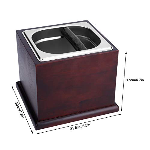 Coffee Knock Disposal Box Grounds Container Waste Bin espresso Machine Parts Coffee Shop Accessory with Wood Base for Home Kitchen Bar(Large) - Kitchen Parts America